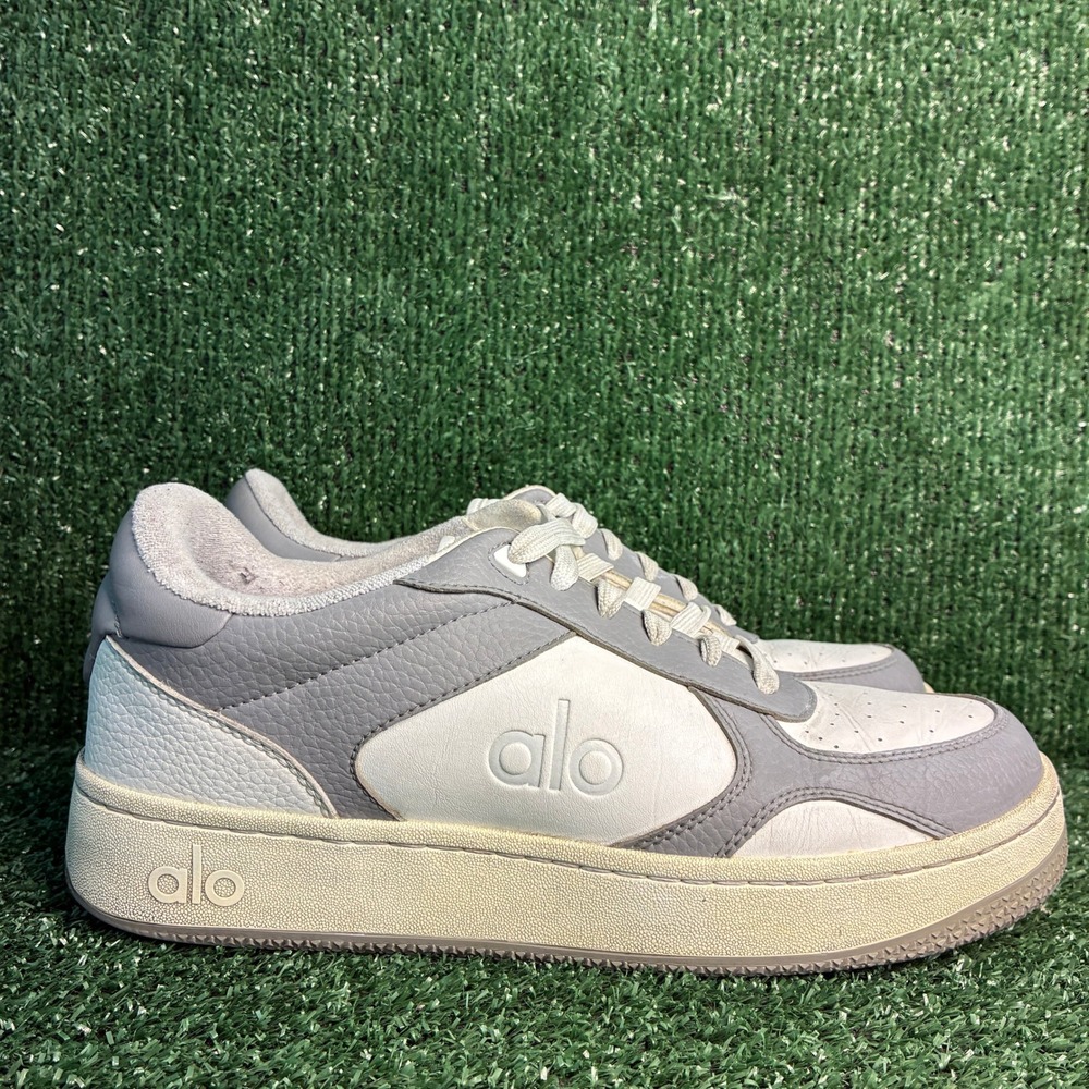 Alo Yoga Recovery Mode Leather Athleisure Streetwear Sneaker Grey Womens Size 11